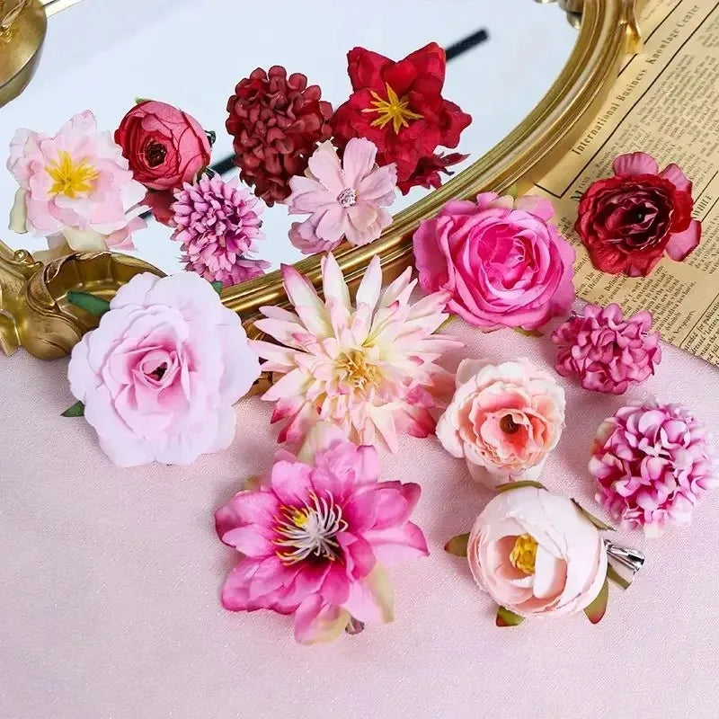 Lot de fleurs de roses artificielles en soie – 3/21 roses artificielles pour bouquets DIY, mariages et décoration intérieure