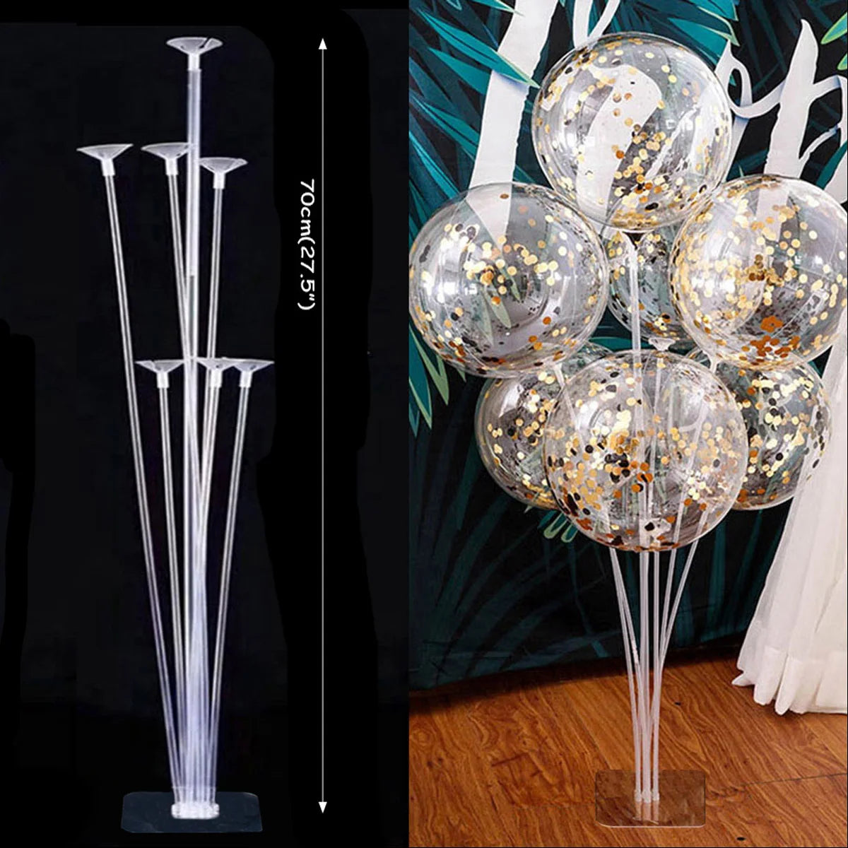 Kit de Soporte de Columna para Globos – Soporte Metálico para Globos con Base para Globos de Látex para Baby Shower, Cumpleaños, Bodas y Decoraciones de Fiestas