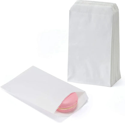 50 Bolsas Planas de Papel Kraft para Detalles (10x15cm, 13x18cm, 4x6", 8x15cm) – Bolsitas de Papel para Empaques, Recuerdos de Fiesta, Navidad y Dulces