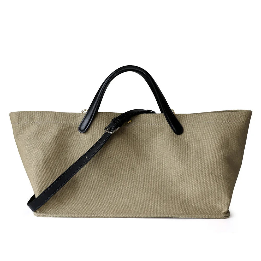 Bolso Tote de Lona y Piel para Mujer – Versátil Bandolera Cruzada y de Hombro, Bolso de Mano Casual y Chic para el Día a Día con un Elegante Diseño de Cartera de Mano para el Trabajo, Viajes y Moda Cotidiana