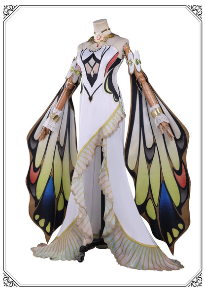 C.C. Cosplay Costume – Code Geass Black Lace Butterfly Long Dress Set with Wig (Anime Roleplay Outfit)