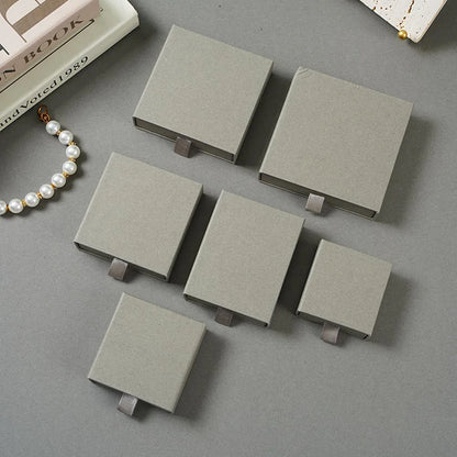10 Cajas de regalo de joyería de papel para anillos, pendientes, collares, pulseras y empaques de recuerdos de boda