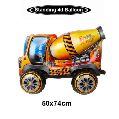 Construction Truck Birthday Party Tablecloth – Excavator & Engineering-Themed Table Runner for Boys' Construction Party Decorations