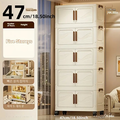Caja de almacenamiento plegable con puerta transparente – Organizador grande y duradero para ropa, libros, juguetes y almacenamiento en el hogar