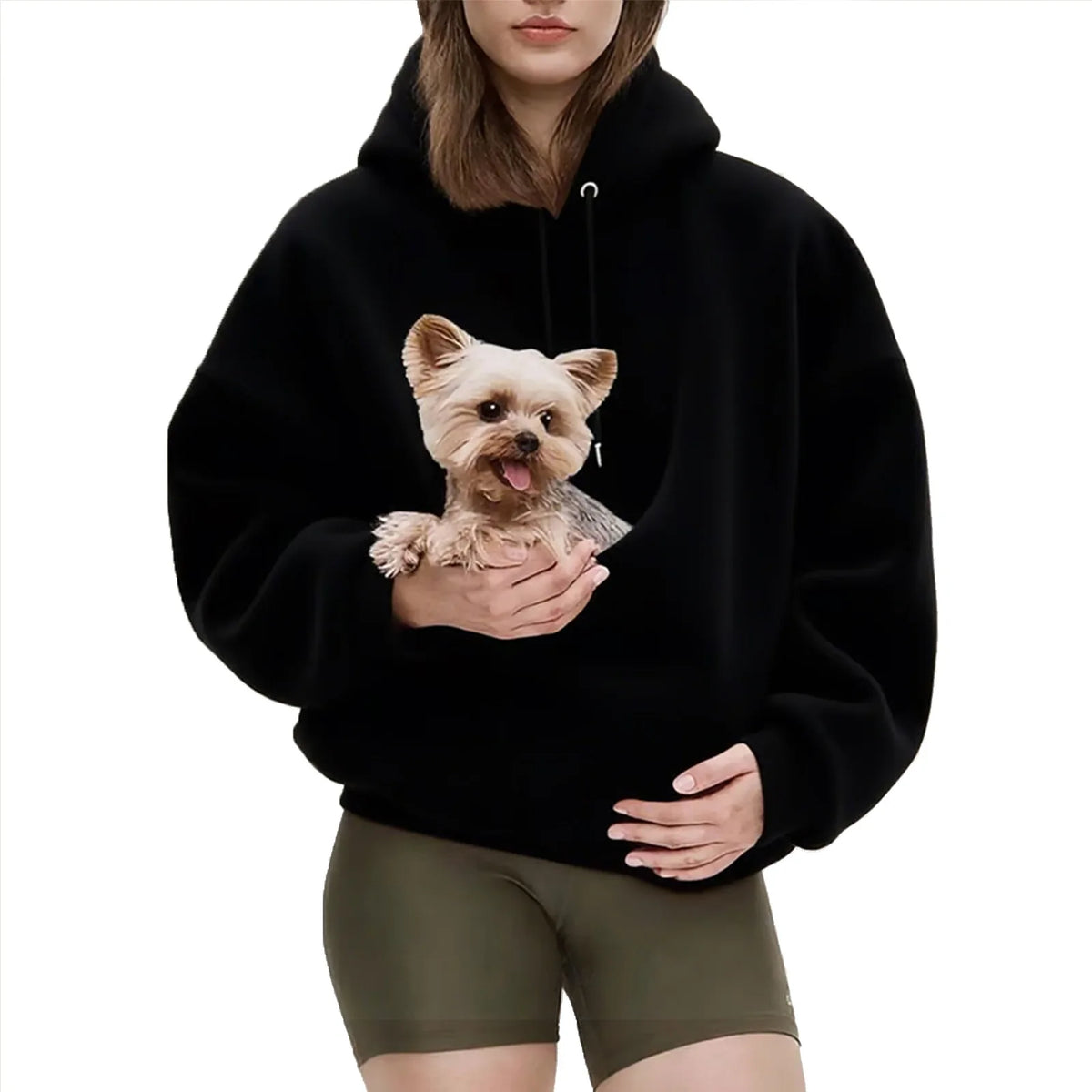 Pet Carrier Hoodie for Small Dogs & Cats – Hands-Free Unisex Pouch Sweatshirt, Cozy Pullover for Puppy & Kitten Carrying