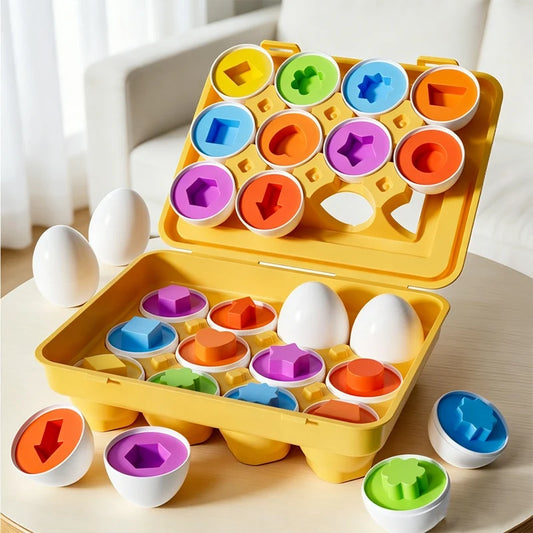 Juguete Montessori Smart Egg a juego con formas – Juego de puzle de desarrollo para bebés, juguete educativo de clasificación de colores para niños pequeños de 1 a 4 años, regalo de actividad sensorial de aprendizaje temprano para niños