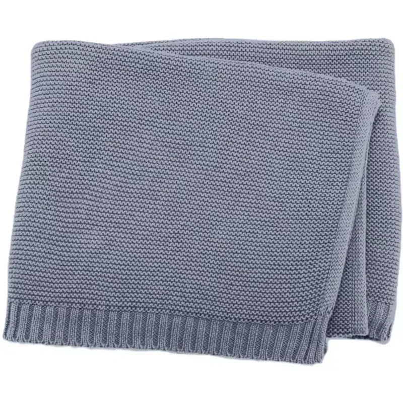 Personalized Baby Knitted Blanket – Custom Name Cotton Newborn Wrap for Winter Warmth & Comfort