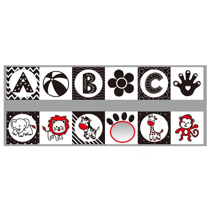Black & White Sensory Cloth Book for Babies 0–12 Months Montessori Soft Crinkle Toy