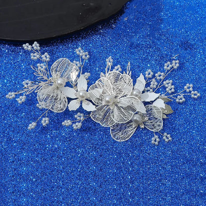 Vintage Gold Floral Bridal Headband with Pearls – Fairy Wedding Tiara for Brides, Prom & Special Occasions