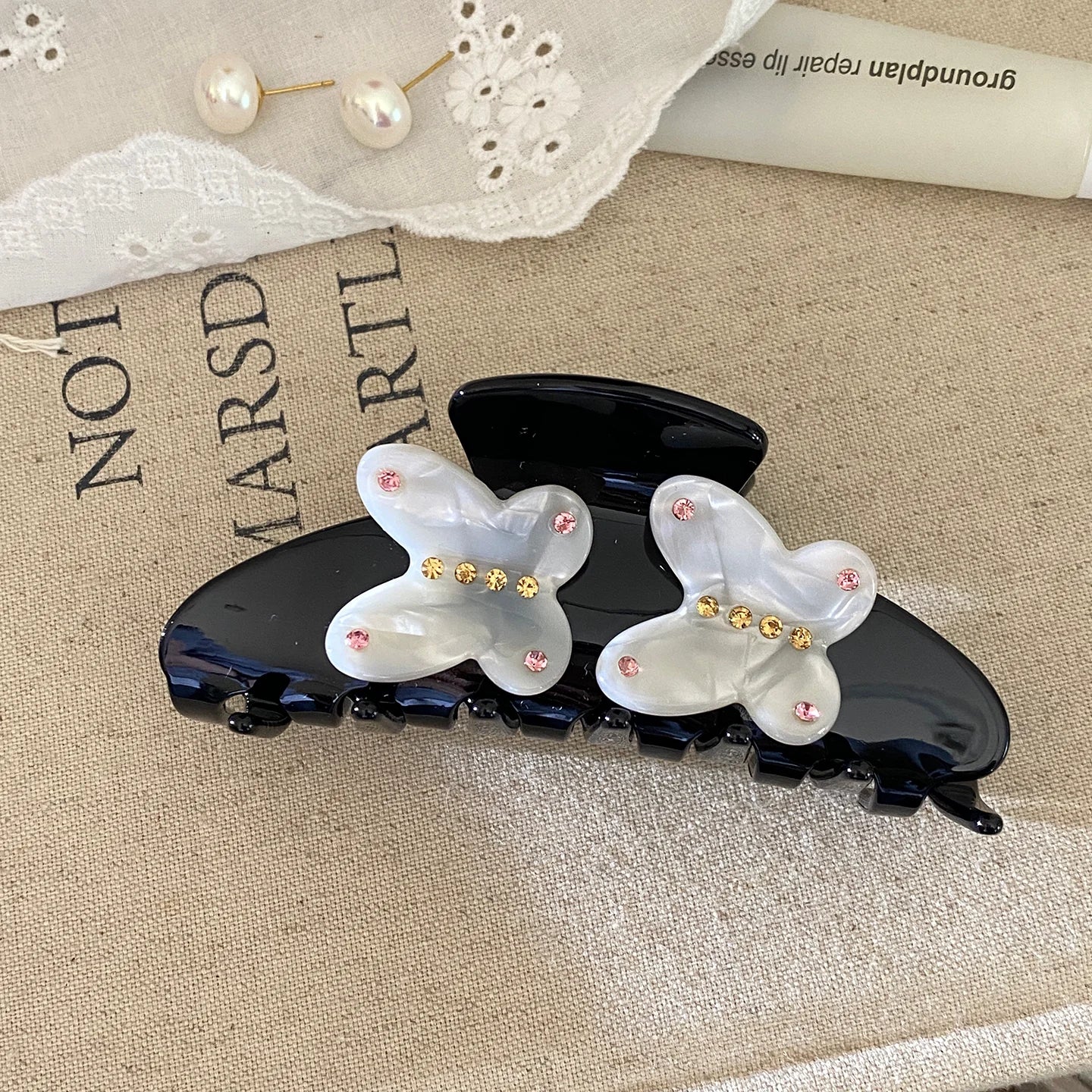 Pinzas grandes para el pelo – Pinzas antideslizantes de sujeción fuerte con estampado de cuadros y lunares retro para mujeres y niñas | Accesorios de moda para el día a día