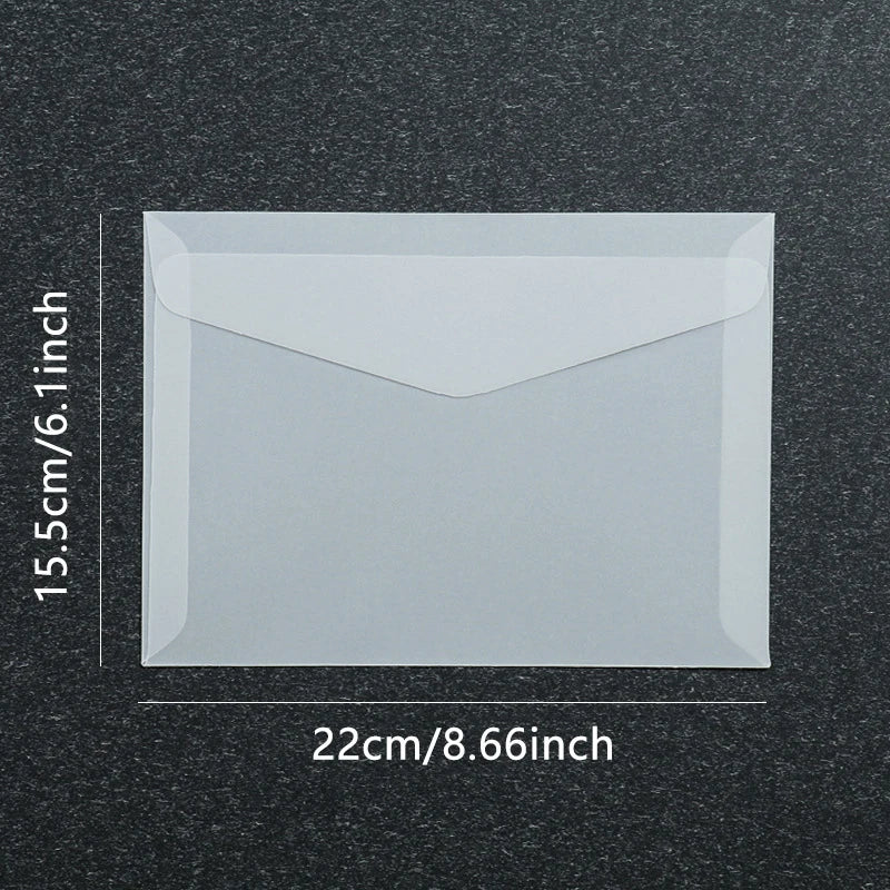 Lot de 50 enveloppes vierges translucides pour invitations, cartes postales, cartes de mariage, courriers professionnels et cartes cadeaux