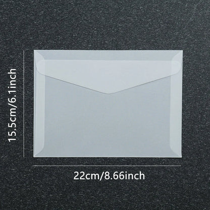 Lot de 50 enveloppes vierges translucides pour invitations, cartes postales, cartes de mariage, courriers professionnels et cartes cadeaux