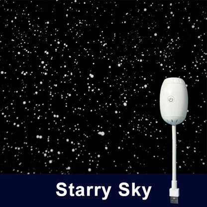 Lámpara proyector USB LED de cielo estrellado y galaxia – Luz nocturna de Saturno para coche, habitación y decoración de techo