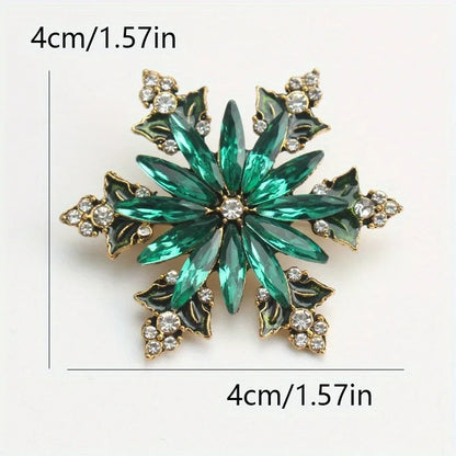 Elegant Snowflake Pearl Crystal Brooch – Fashion Corsage Coat Accessory for Women, Party, Wedding & Formal Outfit Decoration