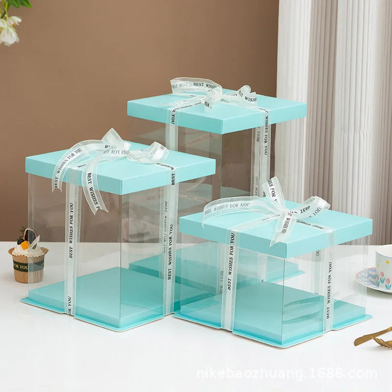 Boîte Cadeau Transparente pour Gâteaux, pour Boulangeries, Desserts, Mariages, Anniversaires et Emballages de Fête