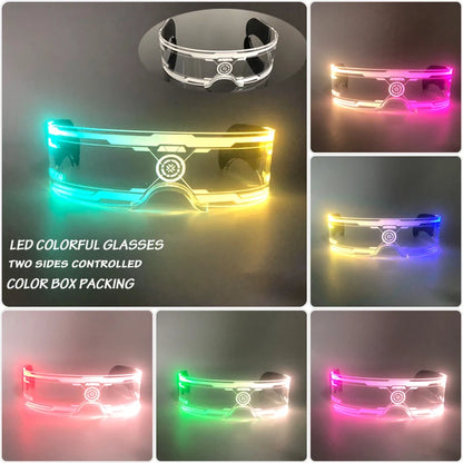 Gafas LED ciberpunk luminosas – Gafas futuristas con luz para cosplay, raves y fiestas de Halloween