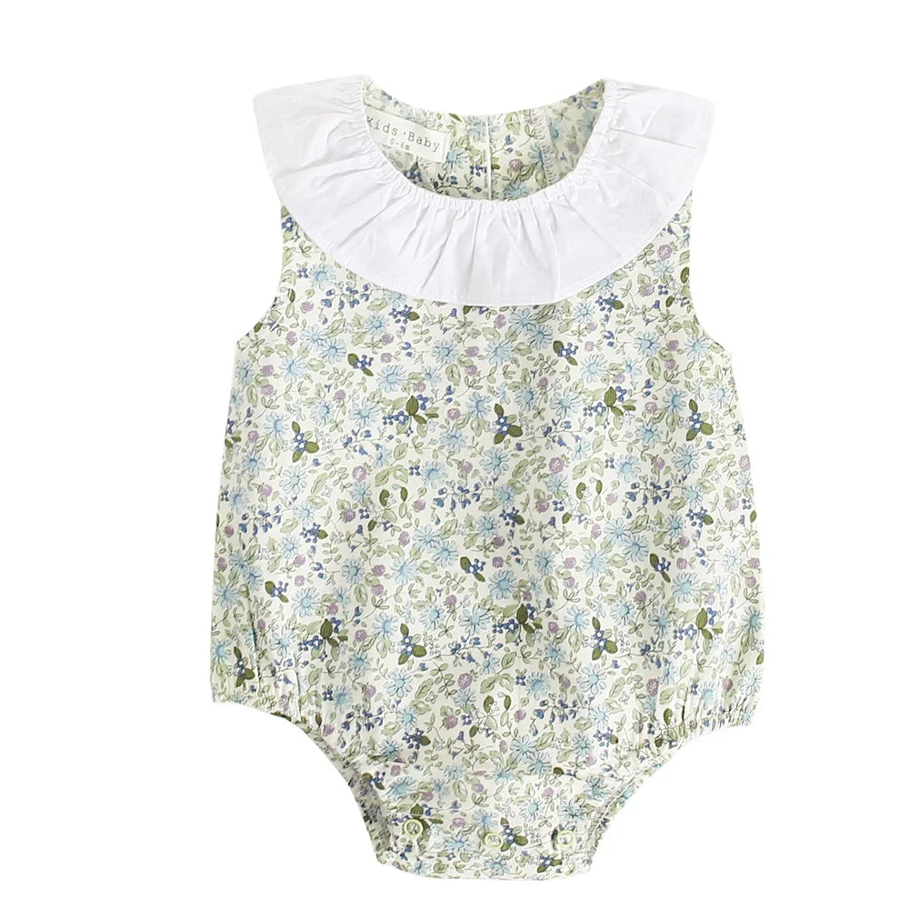 Sanlutoz Body de algodón de verano para bebé – Pelele sin mangas a cuadros de princesa para recién nacidas y bebés pequeñas