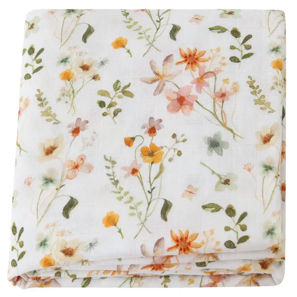 Couverture d'emmaillotage pour bébé en mousseline de bambou – Ultra douce 120 x 120 cm, couverture de naissance, d'emmaillotage et de chambre d'enfant