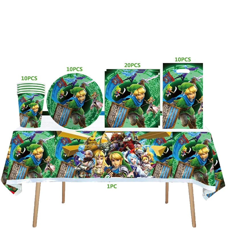 The Legend of Zelda Birthday Party Decorations Disposable Tableware Set – Cups, Plates & Napkins for Kids Birthday Party Supplies & Baby Shower Toys