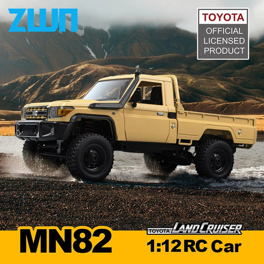 Camioneta de control remoto ZWN MN82 a escala 1:12 4WD con luces LED, vehículo todoterreno LC79 con simulación completa, oruga a control remoto para niños y adultos