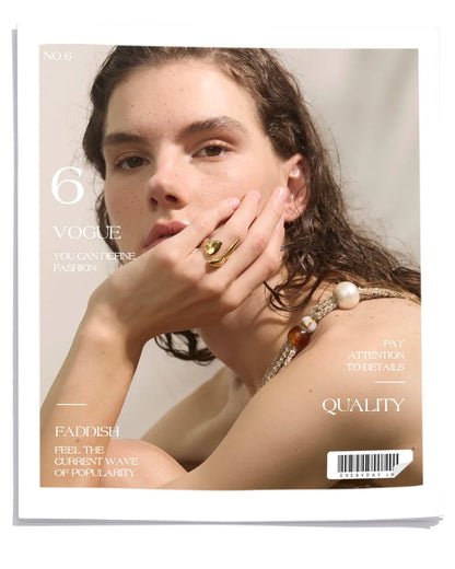Anillo de Acero Inoxidable Ajustable Geométrico – Anillo de Moda Minimalista con Baño de Oro PVD para Mujer