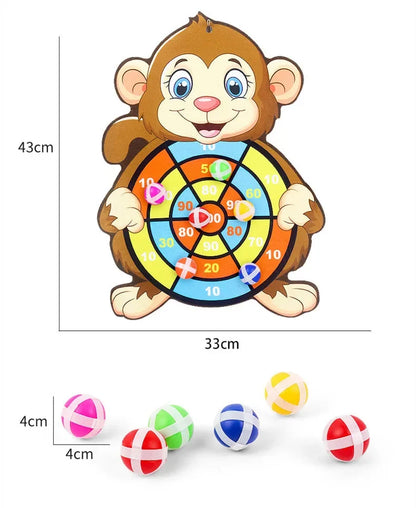 Educational Dart Board Baby Toy with Sticky Ball Darts – Indoor Montessori Sports Game for Children (Ages 3–7)