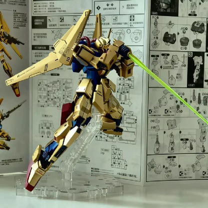 HG 1/144 Hyaku Shiki Champagne Gold Model Kit – Spray-Painted Zeta Mobile Suit Assembly Model, Collectible Mecha Display Decor & Gift