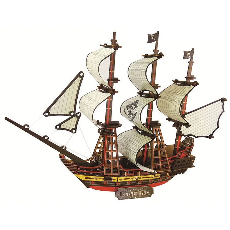 Maqueta 3D de Barco de Vela de Madera – Kit de Montaje de Barco de Madera DIY, Juguete Educativo de Construcción, Proyecto de Manualidades Creativo y Regalo de Fiesta para Niños