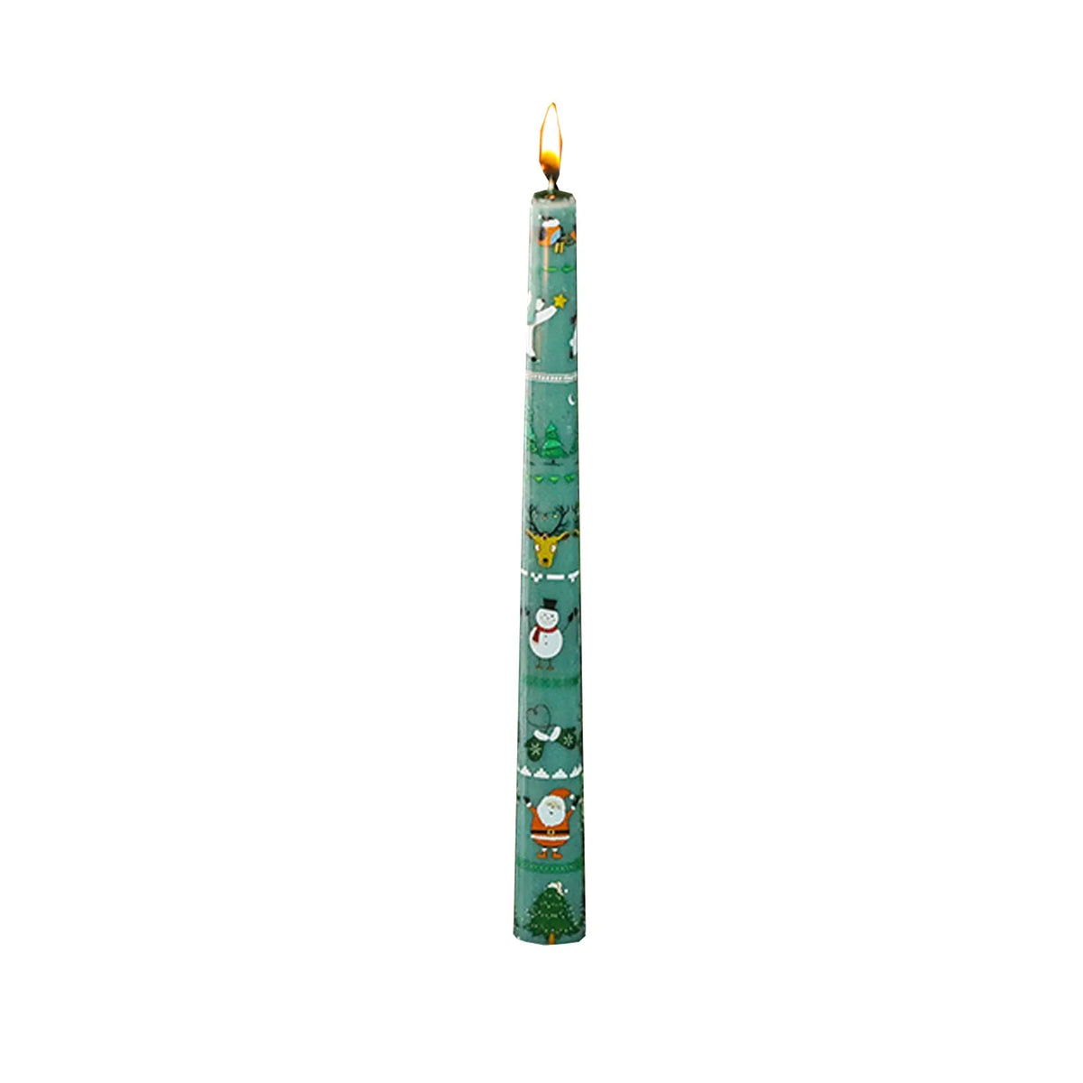 2PCS 10-Inch Christmas Candles – Tall Unscented Xmas Cartoon Candles with Holders, Winter Holiday Table & Home Decor