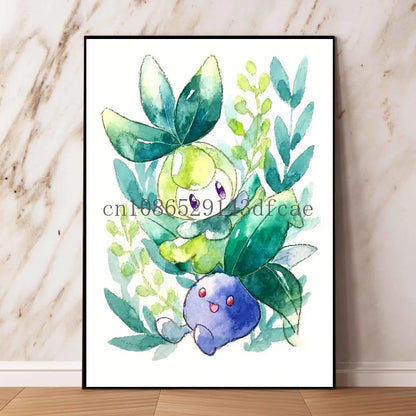 Pokémon Pikachu Canvas Wall Art – Cartoon Poster for Modern Home Living Room Decor