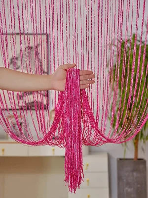 Cortina decorativa de hilos – Separador de ambientes con borlas para puertas, ventanas y decoración del hogar