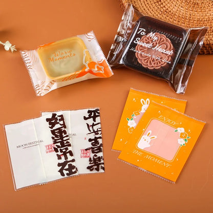 LBSISI Life 100 bolsas para galletas de luna – Bolsas de plástico transparentes para empaques de regalo caseros para festivales, galletas y crujientes de yema de huevo