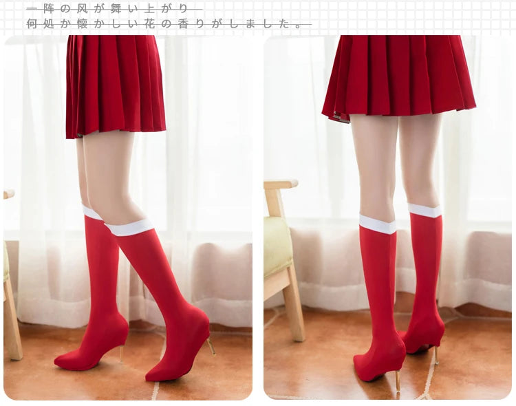 Tsukino Usagi Cosplay Costume Set – Outfit Props with Stocking Socks (Anime Character Dress-Up for Christmas, Halloween, Carnival & Party Events)