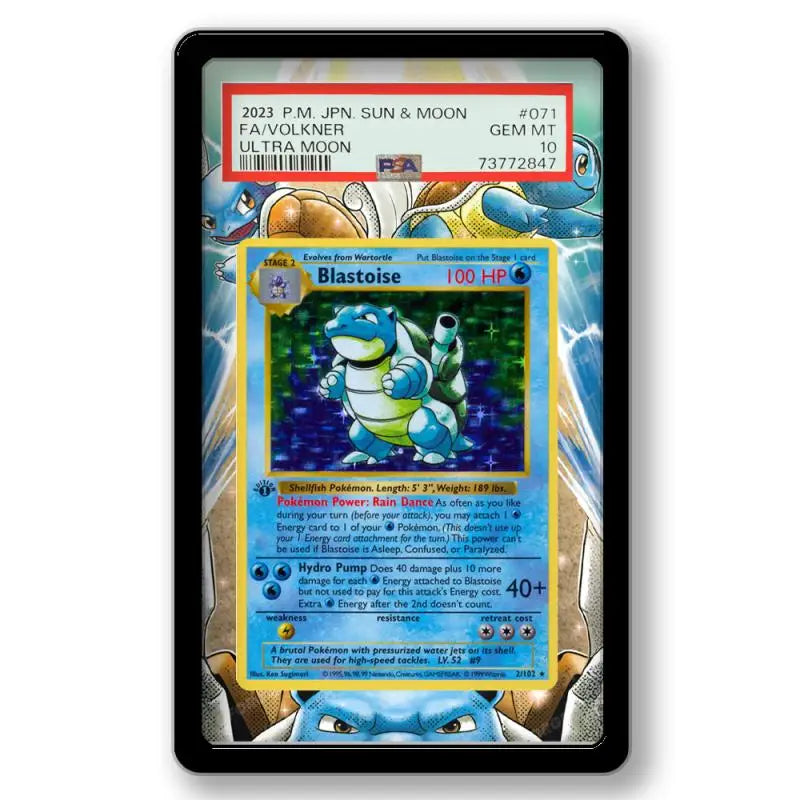 Pokémon Extended Art Card Display Case – Charizard & Venusaur PSA Acrylic Display Stand for Trading Card Collections