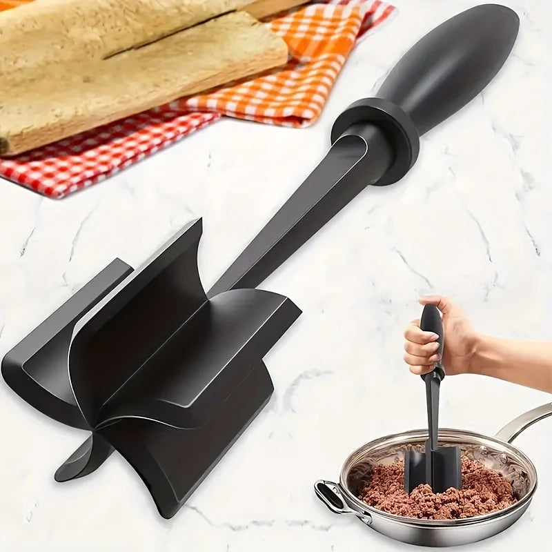1PC Handheld Meat Chopper & Masher – Manual Kitchen Meat Grinder for Mixing Rice, Mashing Meat & Food Preparation, Compact Cooking Tool