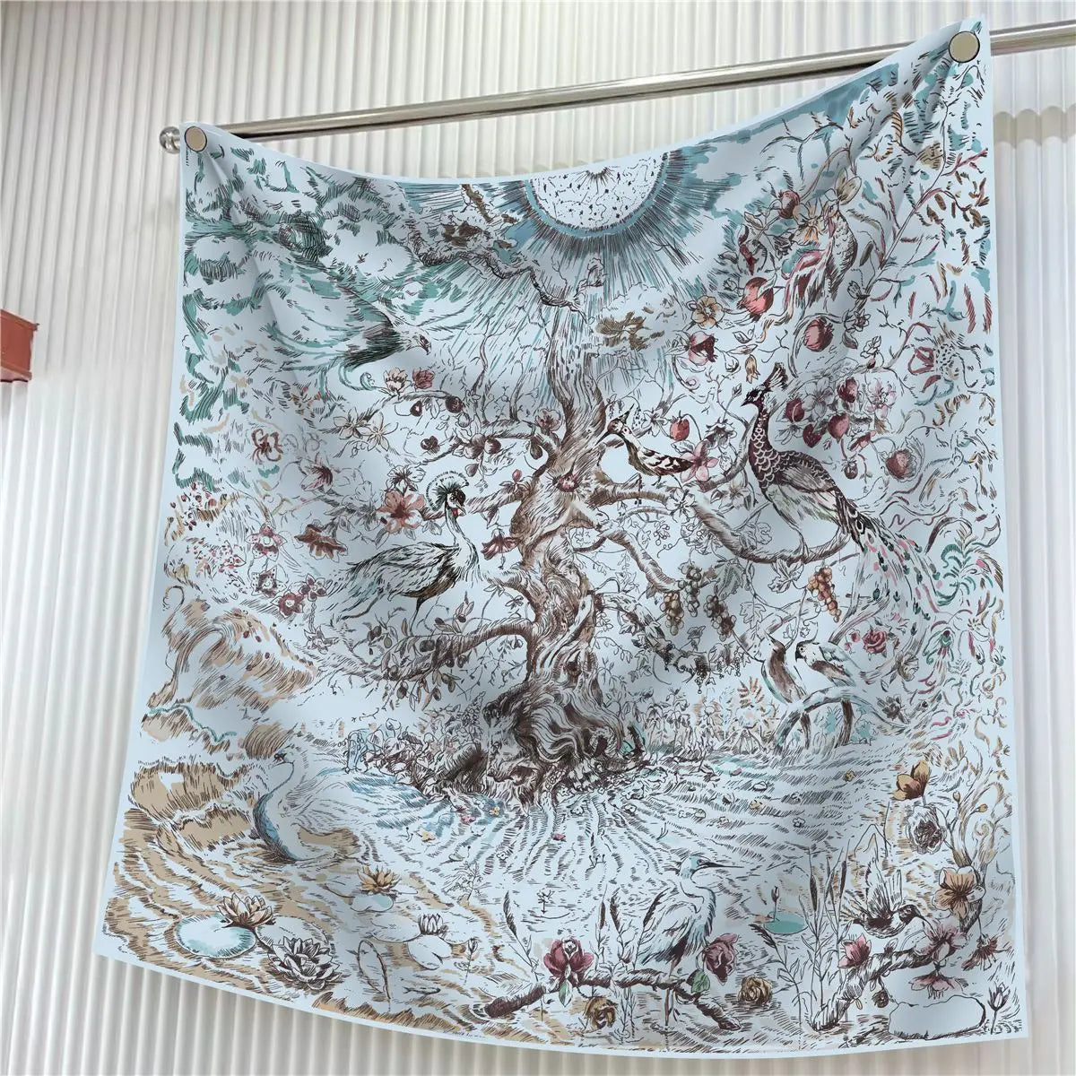 Foulard carré en soie 90 cm pour femme, motif floral, sergé de luxe, bandana, châle, hijab, cache-col, écharpe de tête