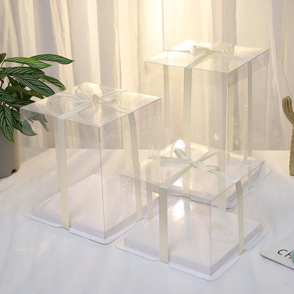 Boîte Cadeau Transparente pour Gâteaux, pour Boulangeries, Desserts, Mariages, Anniversaires et Emballages de Fête