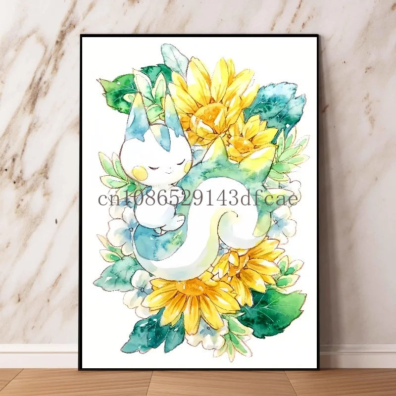 Pokémon Pikachu Canvas Wall Art – Cartoon Poster for Modern Home Living Room Decor