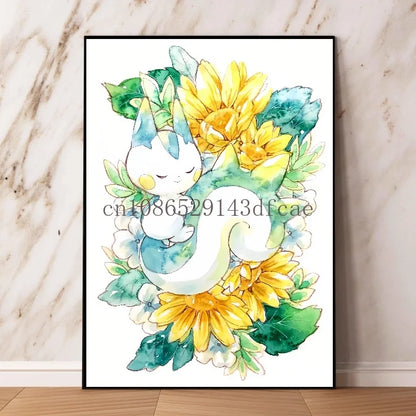 Pokémon Pikachu Canvas Wall Art – Cartoon Poster for Modern Home Living Room Decor