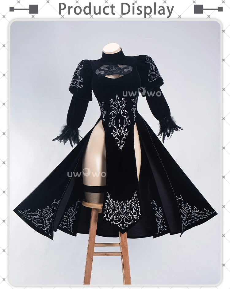 UWOWO 2B Cosplay Costume – Fanart Cheongsam Redesign Outfit (NieR: Automata Inspired, Halloween/Pre-Sale)
