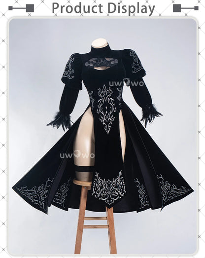 UWOWO 2B Cosplay Costume – Fanart Cheongsam Redesign Outfit (NieR: Automata Inspired, Halloween/Pre-Sale)