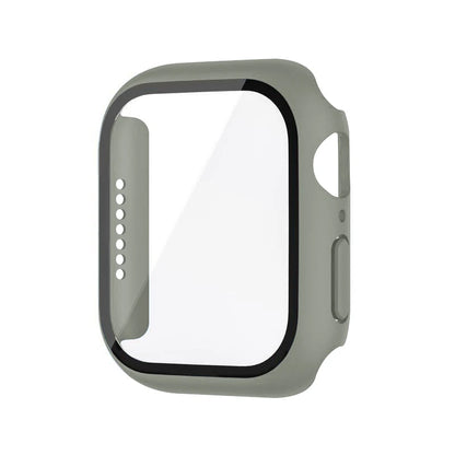 Funda con protector de pantalla de cristal templado para Apple Watch Series 10, 9, 8, 7, 6, SE y 5 (38 mm-46 mm) – Cubierta protectora completa 2 en 1