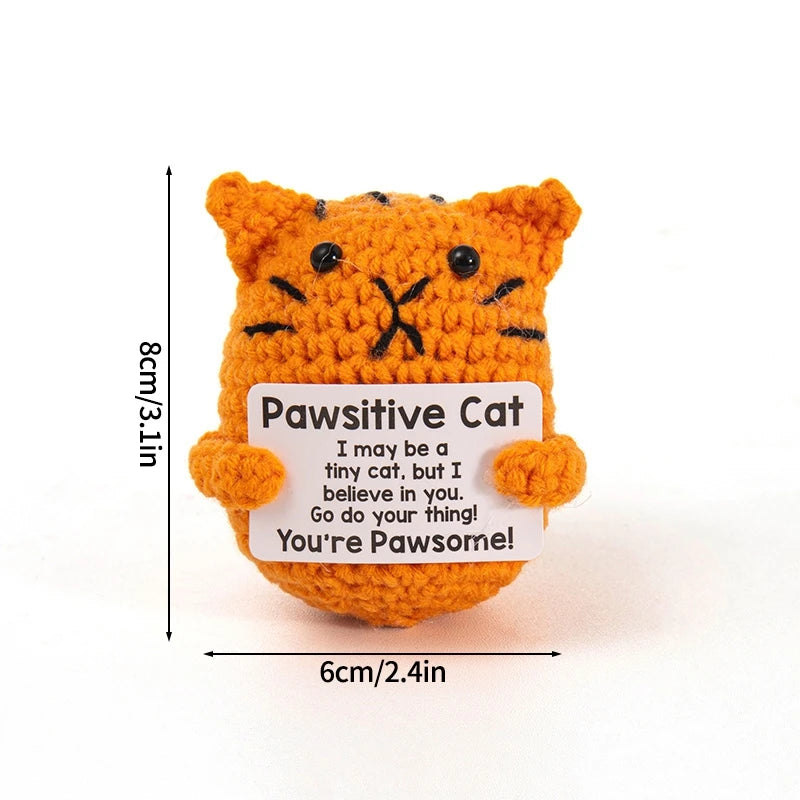 Poupée à énergie positive tissée à la main – Figurine en crochet de légumes et d'animaux avec carte de câlins, cadeau de festival fait à la main et artisanat de décoration intérieure créatif