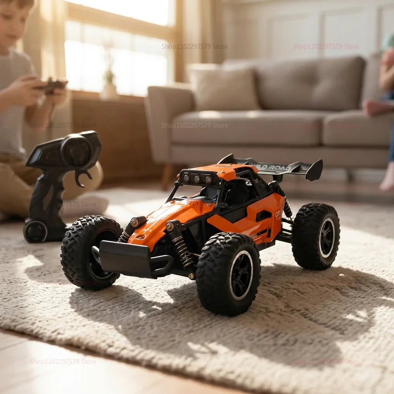 Camión Monstruo RC 4x4 a Escala 1:16, 20 KM/H, Coche Teledirigido con Carrocería de Aleación, Faros LED y Juguete de Carreras Todoterreno de 2.4GHz para Niños