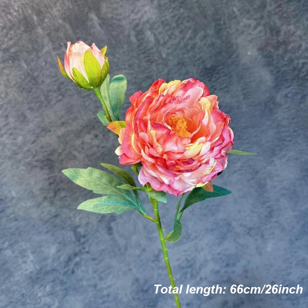 Grande Pivoine Artificielle en Soie – Bouquet de Fausses Pivoines de Haute Qualité avec Tige, Fleur Artificielle Style Européen pour Décoration de Mariage, Décoration Intérieure et Arrangements Floraux DIY