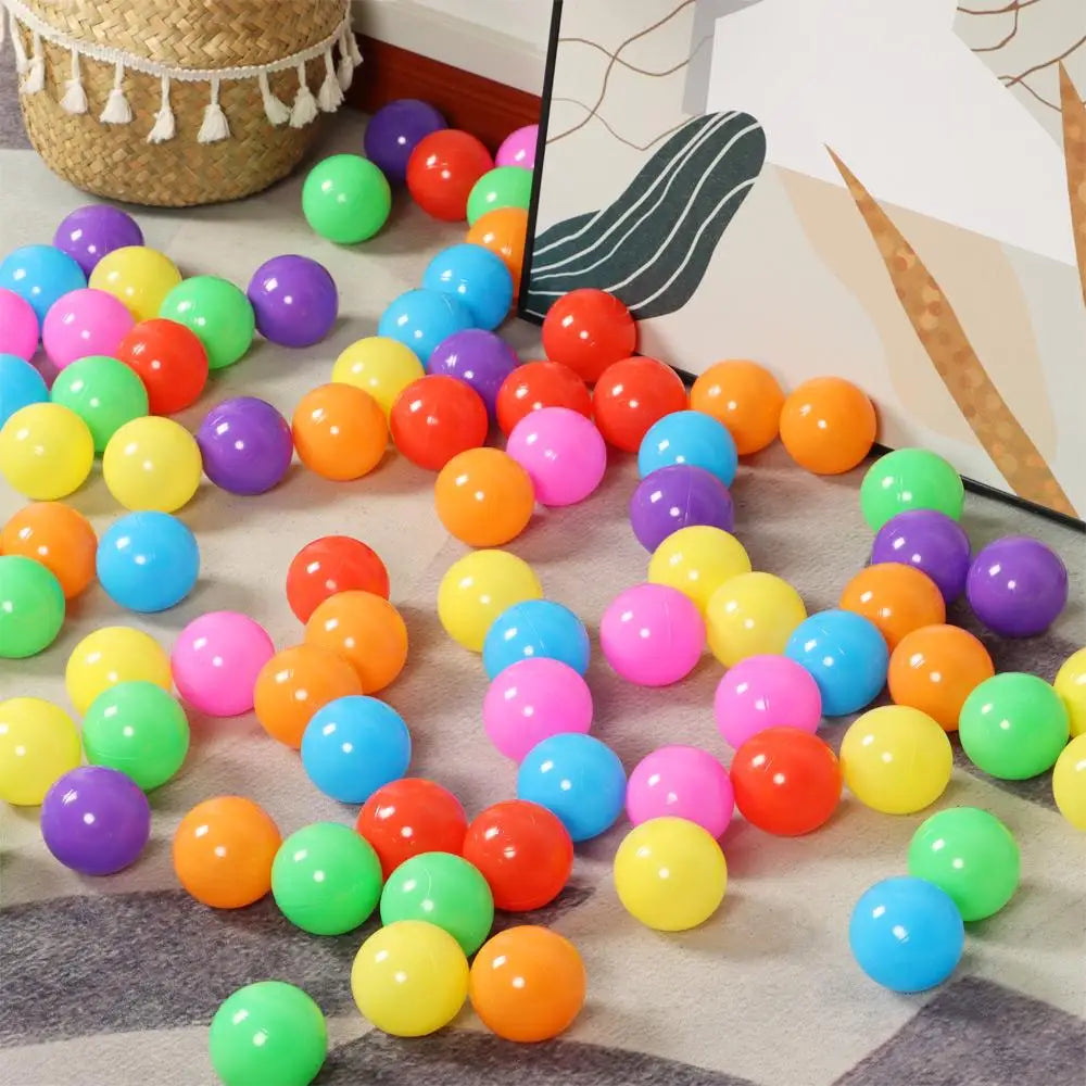 100Pcs Soft Colorful Water Pool Ocean Wave Balls – Outdoor Sports Inflatable Stress Relief Air Balls for Kids, Eco-Friendly Funny Toy Set
