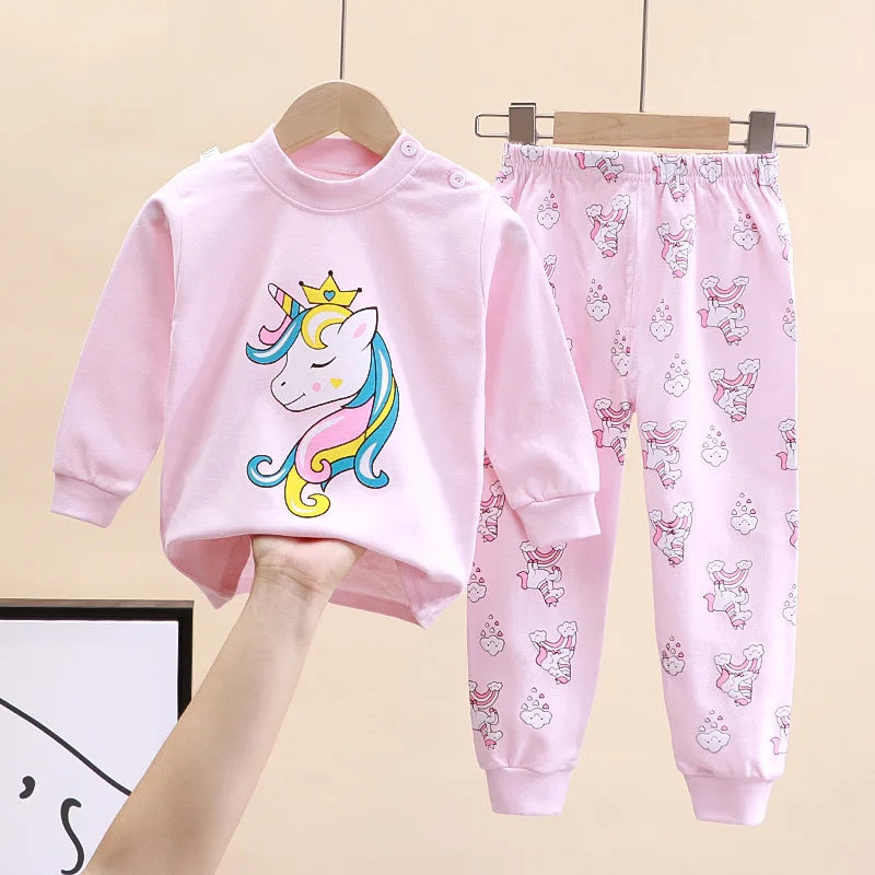 Little Maven Kids' Cotton Clothing Set – Boys & Girls Christmas T-Shirt Top & Pants Outfit for Autumn & Winter, 2-Piece Children's Clothes