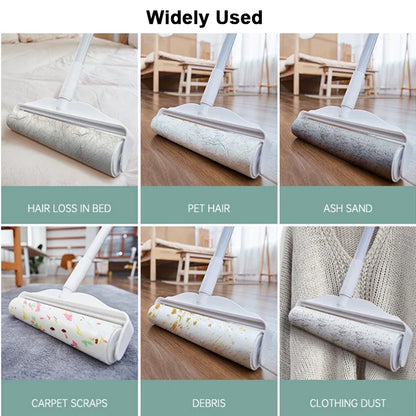 Long Handle Lint Roller – Retractable Pet Hair & Dust Remover for Clothes, Furniture, Bedding & Upholstery
