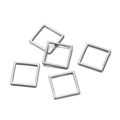 10 breloques géométriques creuses en acier inoxydable pour bijoux – Connecteurs de pendentif pour boucles d'oreilles, colliers et fabrication de bijoux