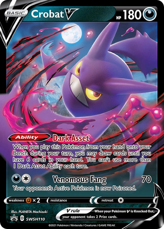 Crobat V #SWSH110 SWSH Promo étoile noire 2021 État quasi neuf